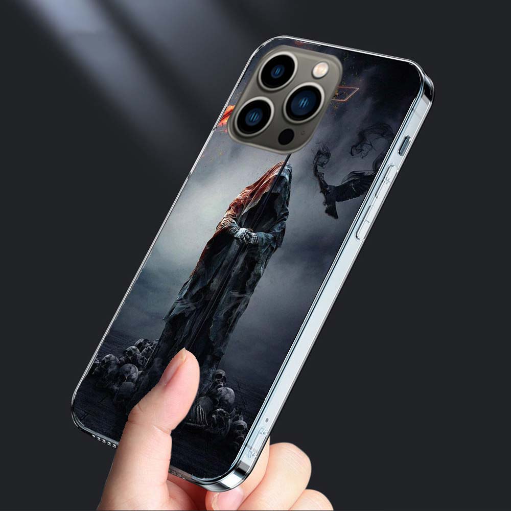 Tod Sensenmann Schädel Handyhülle Für Iphone 16E 15 Pro 14 Plus 17E 16 17 Pro Max Air 11 12 13 Mini Stoßfest Capa Niedlich Cov