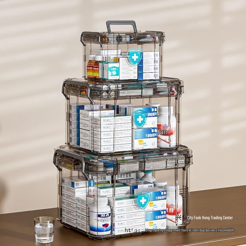 Portable Multi-Layer Medicine Box - Household Large Capacity Transparent Pill Organizer