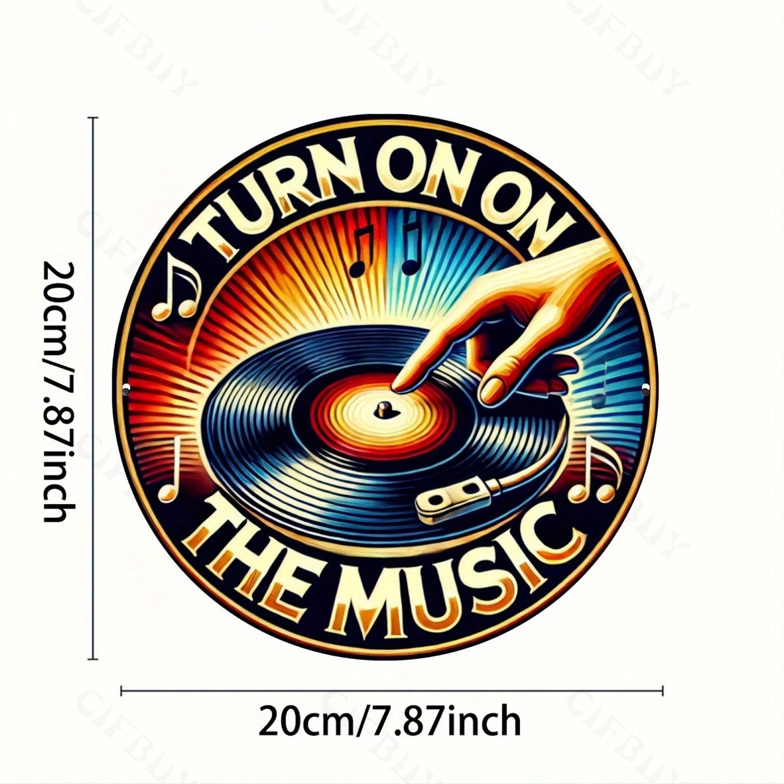 Vinyl Record Metal Sign Home Decor Gift Round Aluminium Wall Art разноцветный