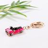Men's Cartoon Mini Car Keychain Pendant - Rhinestone Racing Car Design, Zinc Alloy Ornament