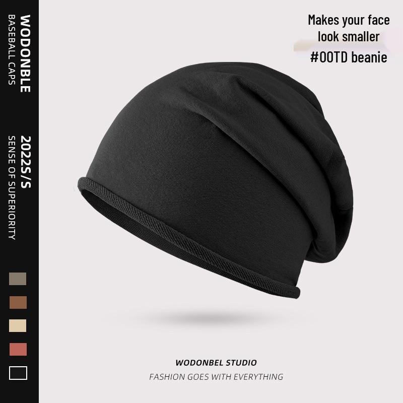 Women's 2023 Small Brim Stacked Beanie: Autumn/Winter Head-Wrapping Wool Hat for a Slimmer Look