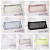 Triangle Mesh Pencil Case Retro Color Zipper Stationery Bag Fashion Transparent Bills Bag  Outdoor
