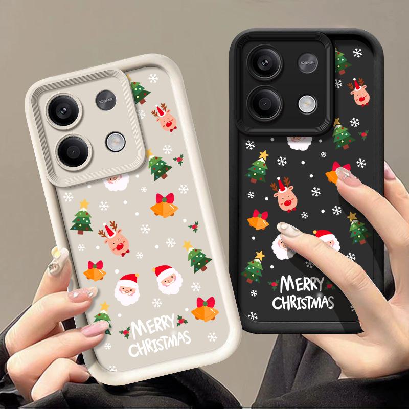 

Мягкий силиконовый чехол для Xiaomi 13t Poco X6 F6 Pro Redmi Note 13 12 11 Pro с рисунком рождественского лося, противоударный защитный чехол для объектива цвета конфет Redmi Note 13 4G чёрный