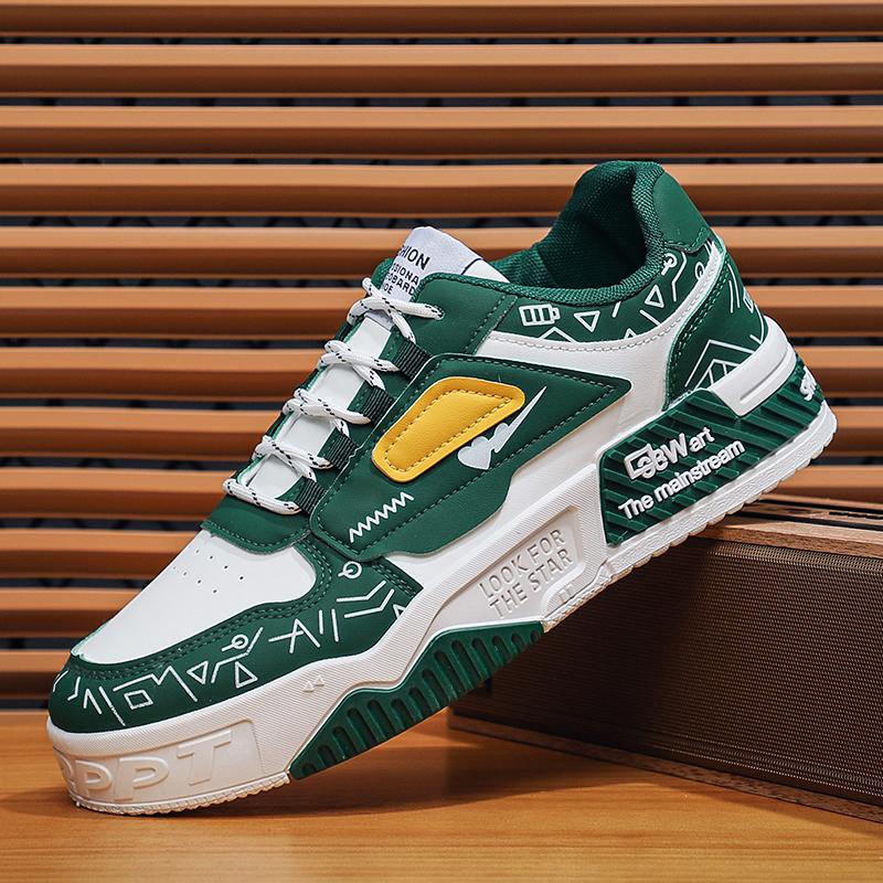 

2025 Новая Мужская Спортивная Обувь Модная Повседневная Обувь с Низким Верхом Дышащая Беговая Обувь на Шнуровке на Толстой Подошве Zapatillas De Hombre 41 зелёный
