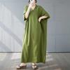Summer Travel Retro Long Skirt Cotton Linen Dress
