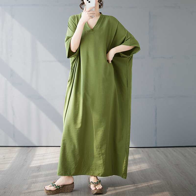 Summer Travel Retro Long Skirt Cotton Linen Dress