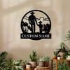 1pc Custom Western Cowboy & Child Metal Wall Art, Personalized Cowpoke & Heir Sign, Rustic Ranch Home Decor, Custom Sign for Home & Office