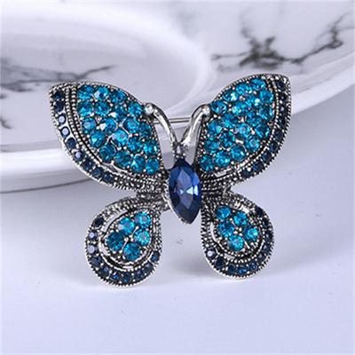 Rhinestone Butterfly Brooch Fashion Temperament Cardigan Coat Anti -Light Clothing Pin Accessories Corsage