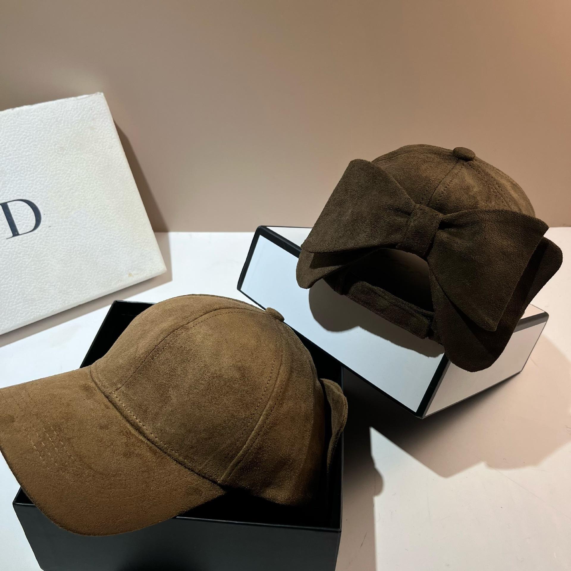 Heavy Industry Big Bow Baseball Cap Japanese Sweet Autumn High Quality Encrypted Suede Cap Adjustable