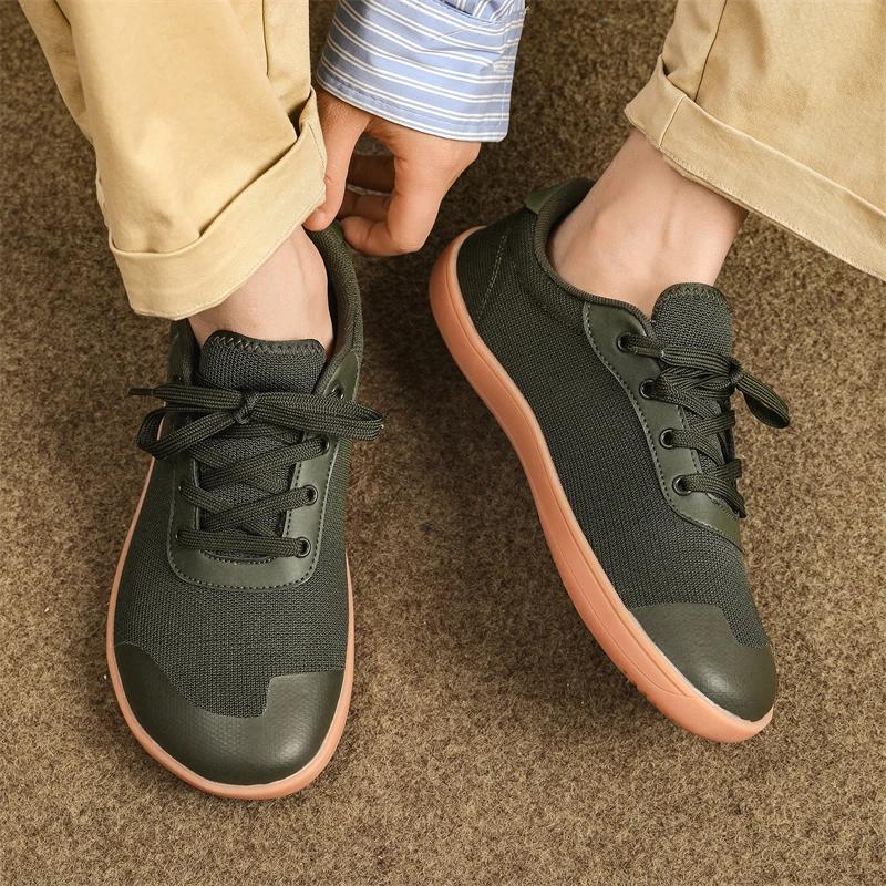 Fashion New Minimalist Shoes for Men Wide Toe Barefoot Zero Drop Shoes Casual Breathable Mesh Lightweight Walking Sneakers Man