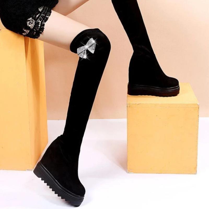 Fashion Women's Long Boots Platform Ladies Knee High Shaft Shoes Thigh Autumn Above Over The Trend 2024 On Offer Hot Footwear Boot Work