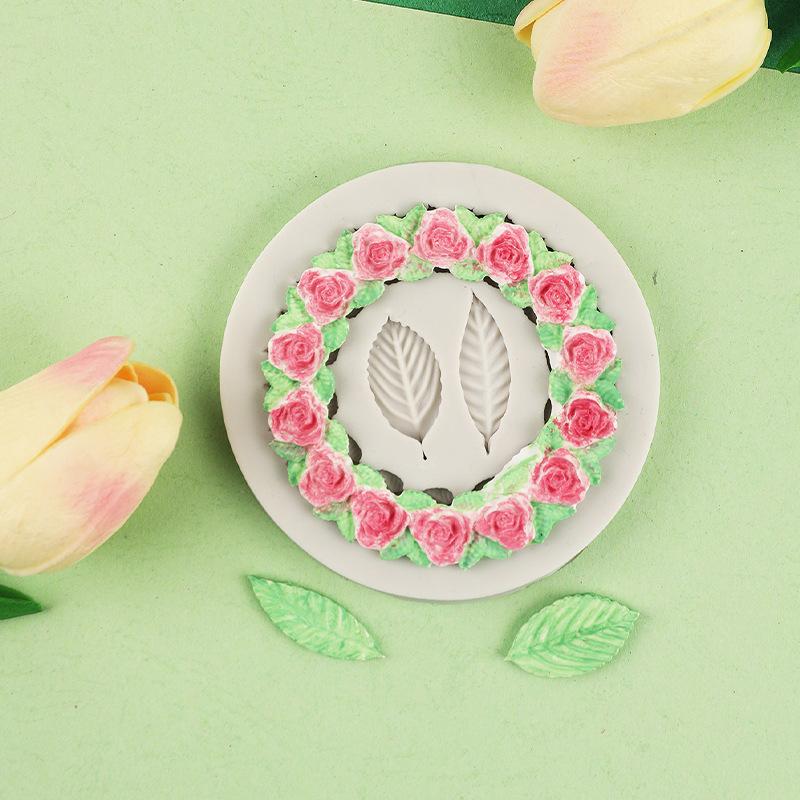 1 ST Rozet Bladeren Siliconen Mal Taart Diy Chocolade Schimmel Fotolijst Frame Suiker Bakvorm Molding Siliconen