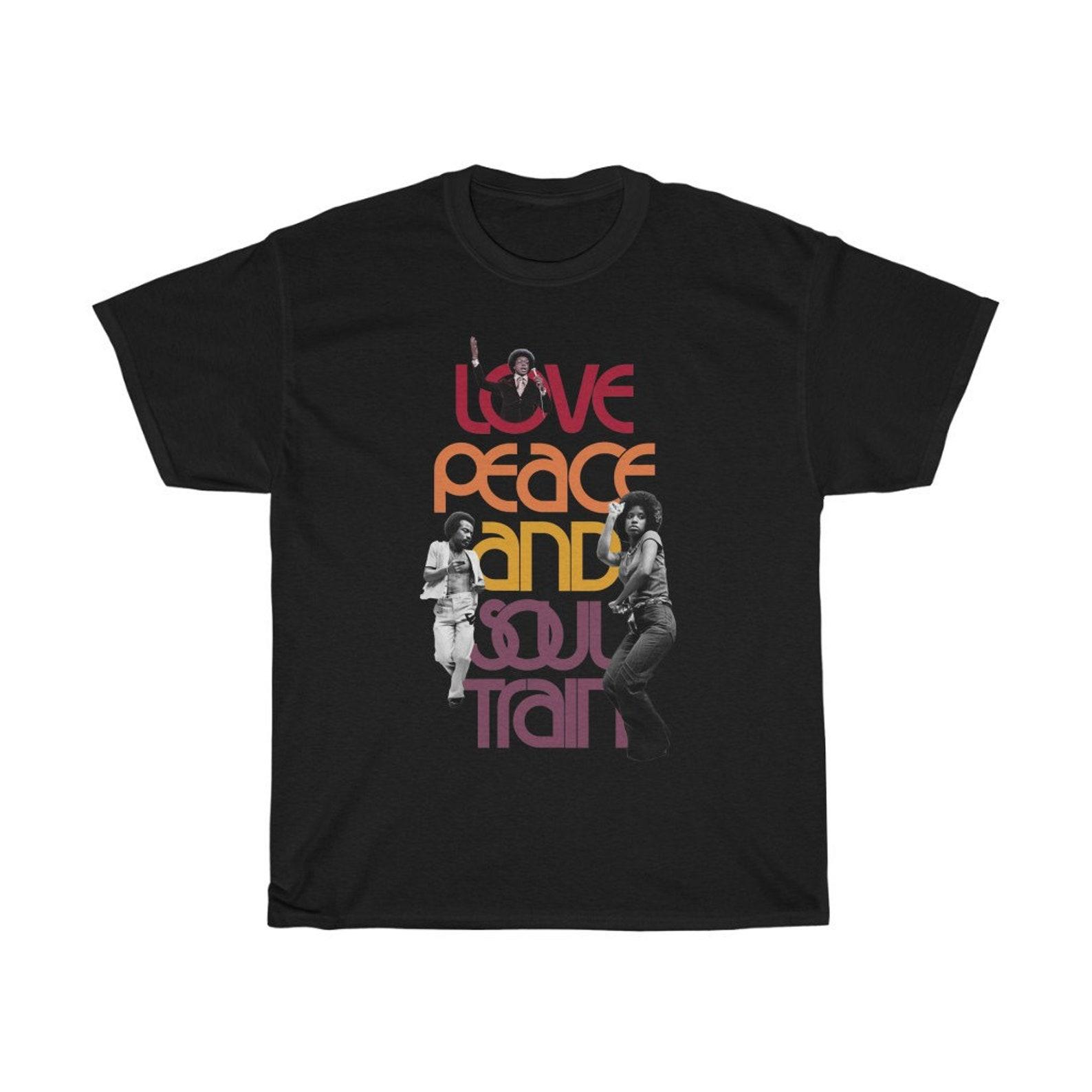 Love Peace Soul Train Graphic T-Shirt L