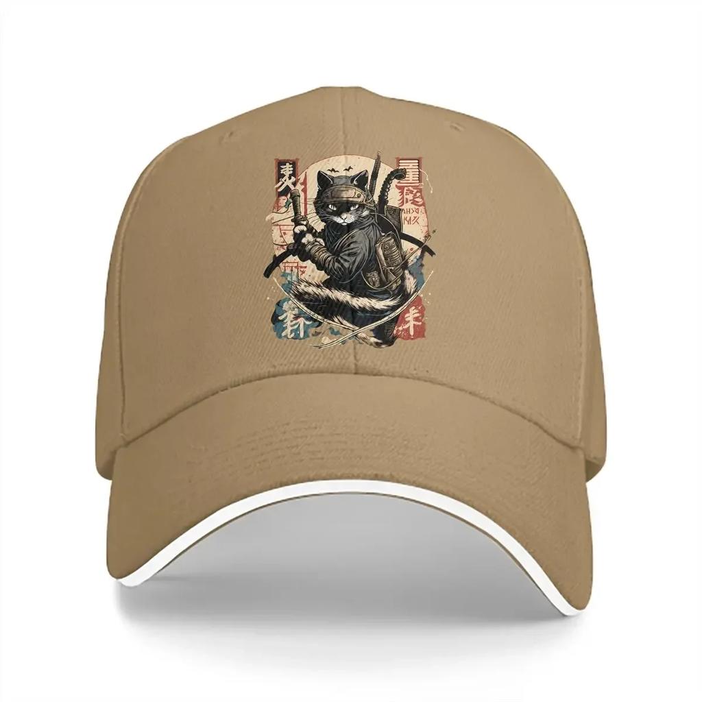 Summer Cap Sun Visor Cat Samurai Classic Hip Hop Caps Meme Adjustable Cowboy Hat Peaked Hats