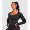 Gymshark Apex Lift Seamless Long Sleeve Crop Top Black Carmine Red B3c7t Bb4j