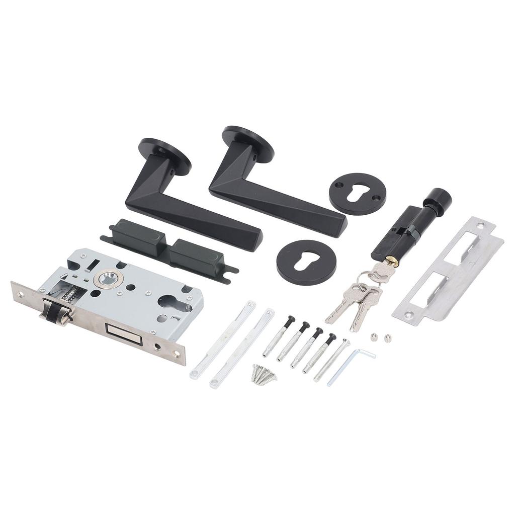 Home Bedroom Lock Handle Professional Aluminum Alloy Bathroom Interior Door Lever Handle with Keys