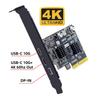 Xiwai PCI Express X4 & Mini DisplayPort 1.4 Input To Dual Type-C USB 3.1 & 4K 60Hz Output Desktop Graphics Expansion Card Adapter ASM3142