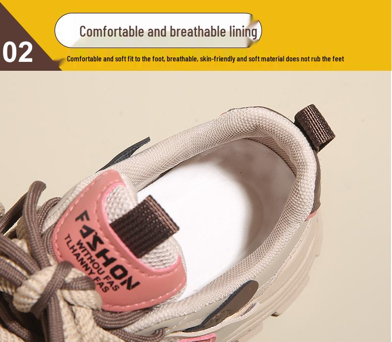 Women's 2025 Dad Shoes: New Style Spring Casual Thick-Soled Trendy Sneakers for a Slim Foot Look