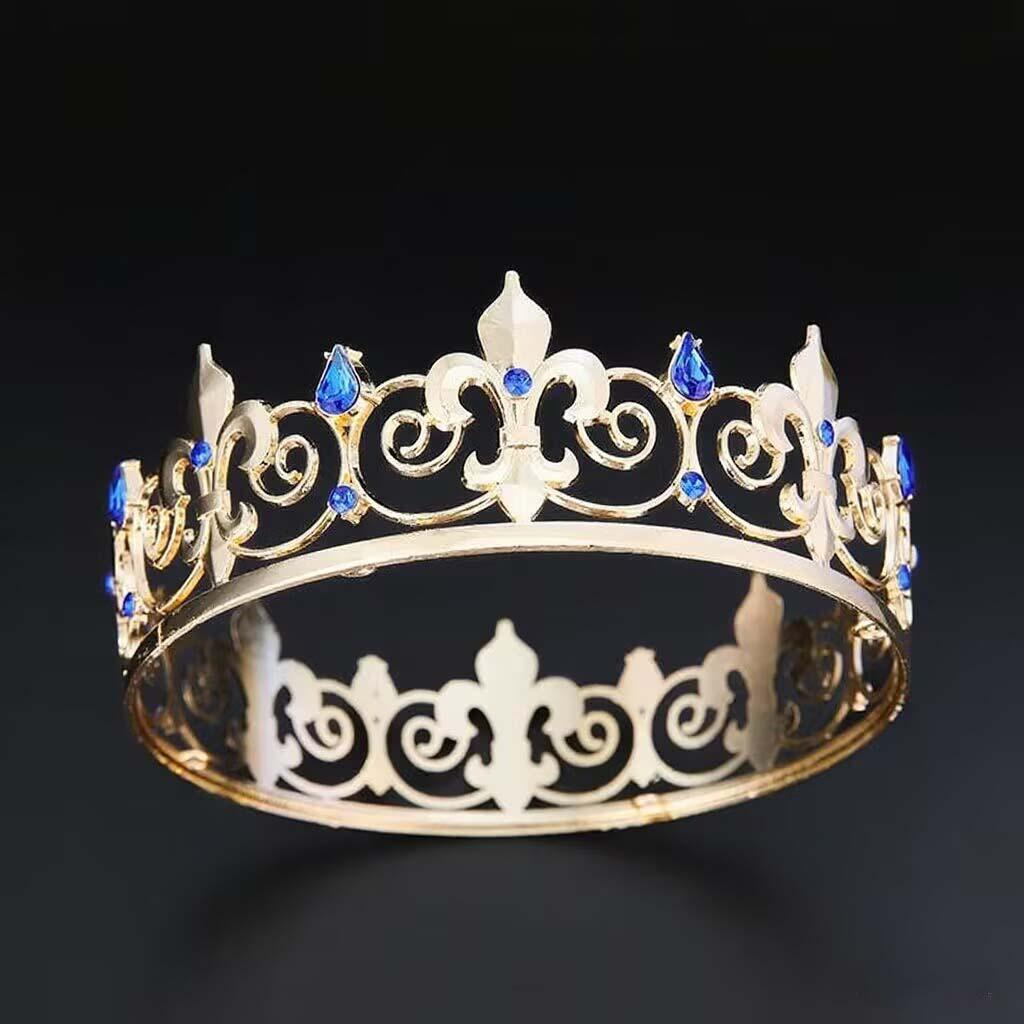 Round Crown Women's Tiara Party Performance Headwear Unisplendour Diamond Encrusted King's Tiara