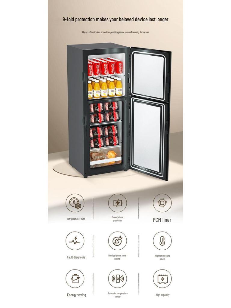 Dongzhi Compact Energy-Saving Two-Compartment Mini Fridge for Dorms & Rentals