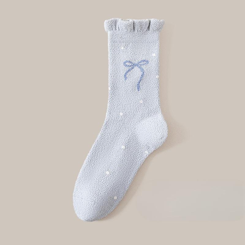Winter and Autumn Thick and Warm Half-Size Fleece Women's Non-Loose-Material Mid-Calf Stockings Postpartum At-home Maternity Stockings