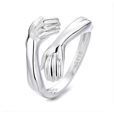 New Style Minimalist Open Design Couple Hug Ring
