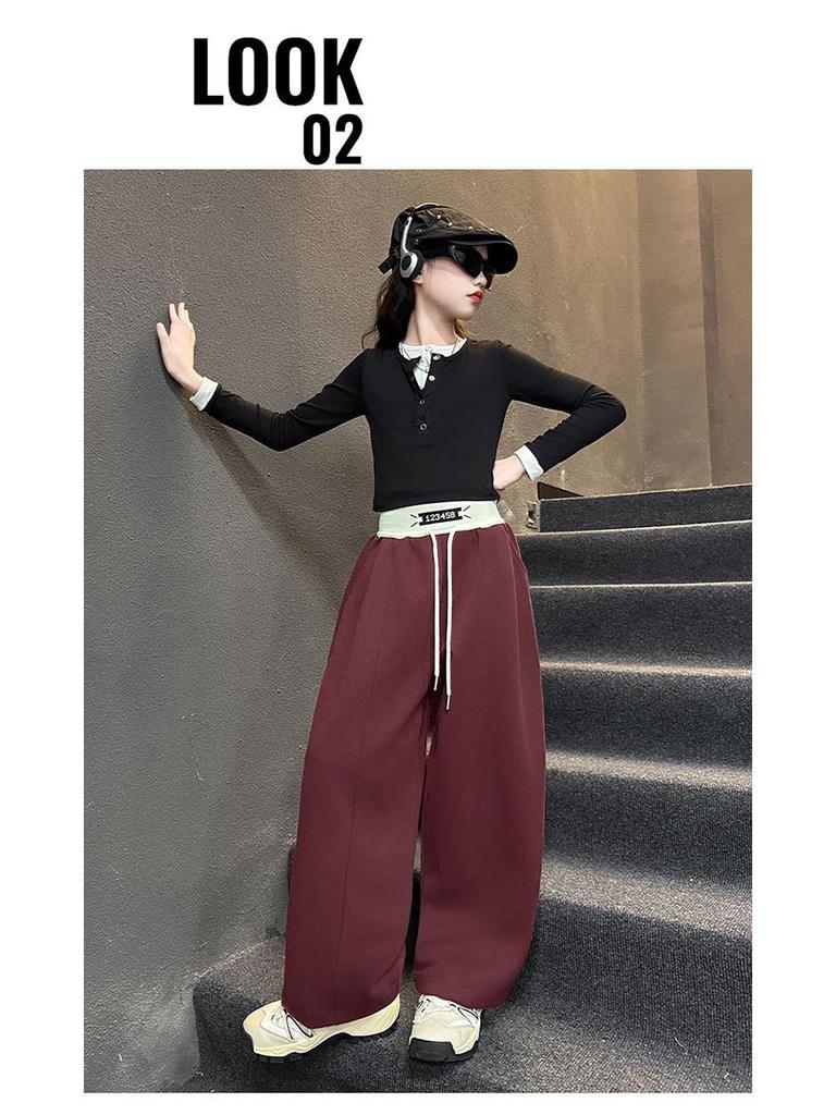 Höstens Träningsbyxor för Flickor: 2025 Trendiga Byxor med Böjd Midja