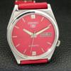 AUTOMATIC 7009A VINTAGE SEIKO 5 JAPAN MENS RED COLOR DIAL WATCH a701564-5 R206b-a701564