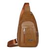 Luxury Soft Leather Men's Chest Bag Business Male Shoulder Crossbody Bag Multifunctional Sling Bag Man Mobile Phone Bag