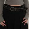 Western Punk Style Pu Leather Belt For Women Jeans Fashion With Rivet Decor