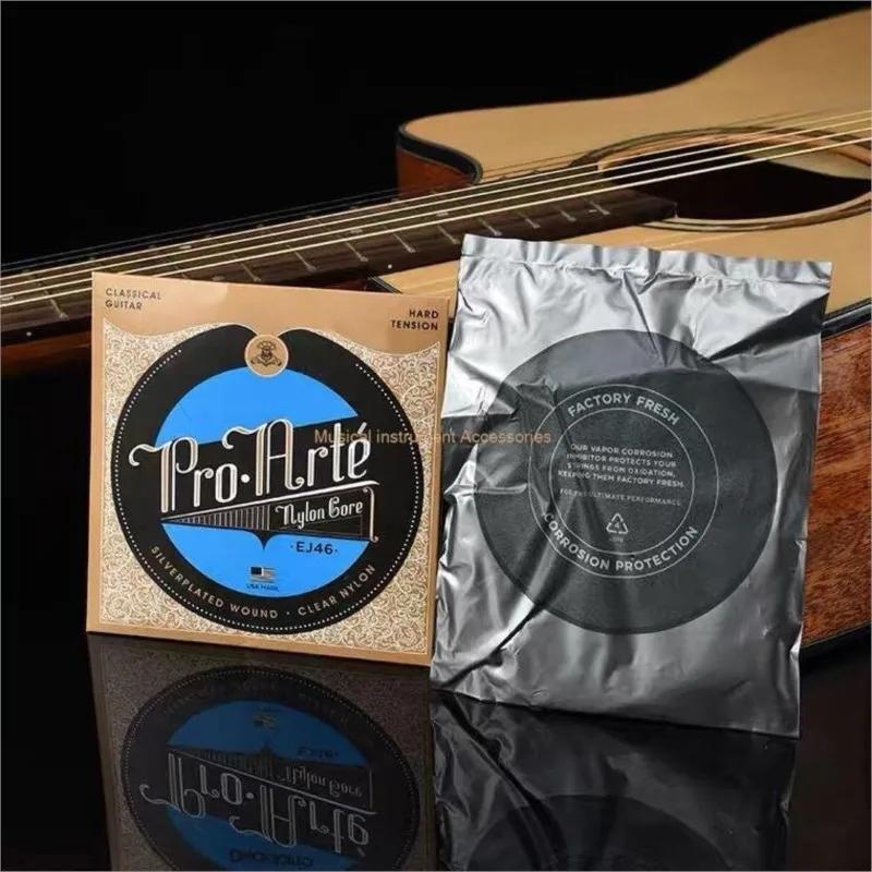 EJ46 Classical Nylon Guitar Strings Silver Plated Wound Nylon Core Hard Tension Rich In Tone Music Lovers' First Choice