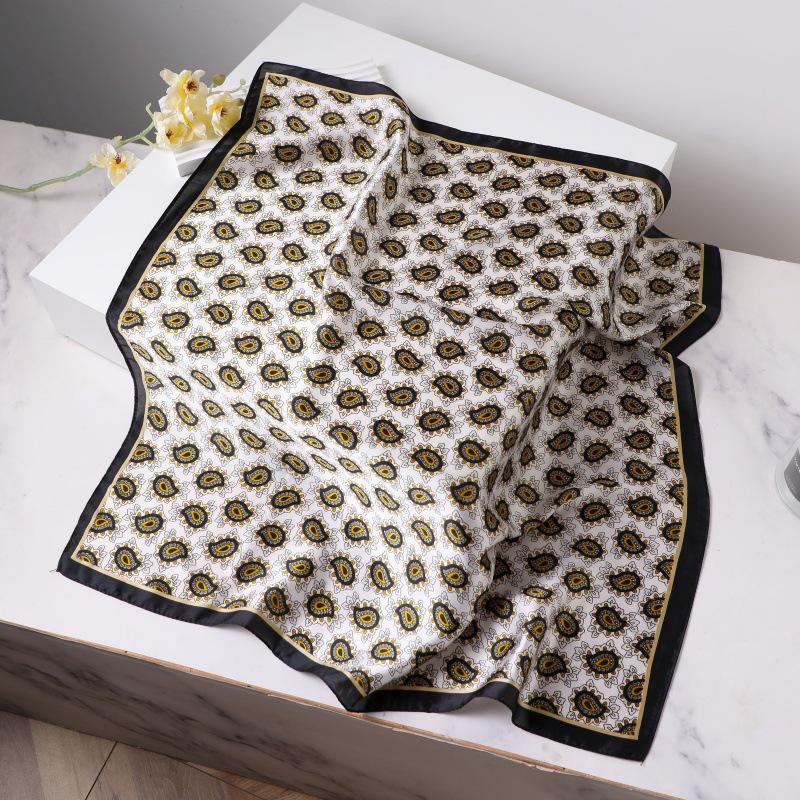Silk Women's Square Scarf - Chinese Style Headscarf for Spring, Summer, Autumn - Neck Protection & Warmer - Elegant Thin Mom Style