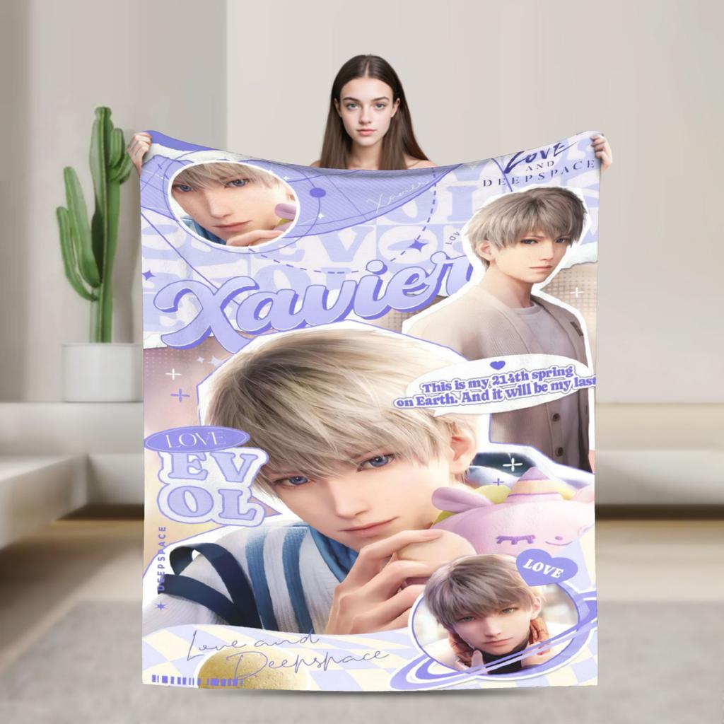 COOL V-Valko L-Love and Deepspace Soft Blankets Travel Office Plush Throw Blanket Couch Chair Flannel Bedspread Sofa Bed Cover