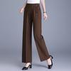 Women's Plus Size High Waist Straight-leg Cropped Pants – Elastic Waist Trousers (Sizes XL-6XL) for Summer