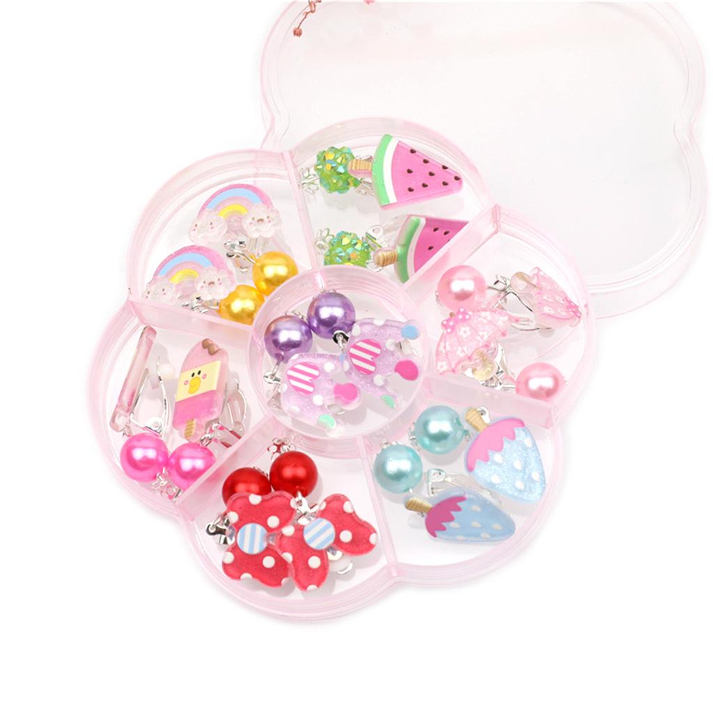 Lollipop Ice Cream Dangle Earrings 7 Pairs Rainbow Eardrop for Surprise Gift