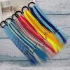 Rubber Band Ponytail Short Colored Braided Hair Extension Rainbow Colorful Synthetic Ponytails for Girls Daily Party Use