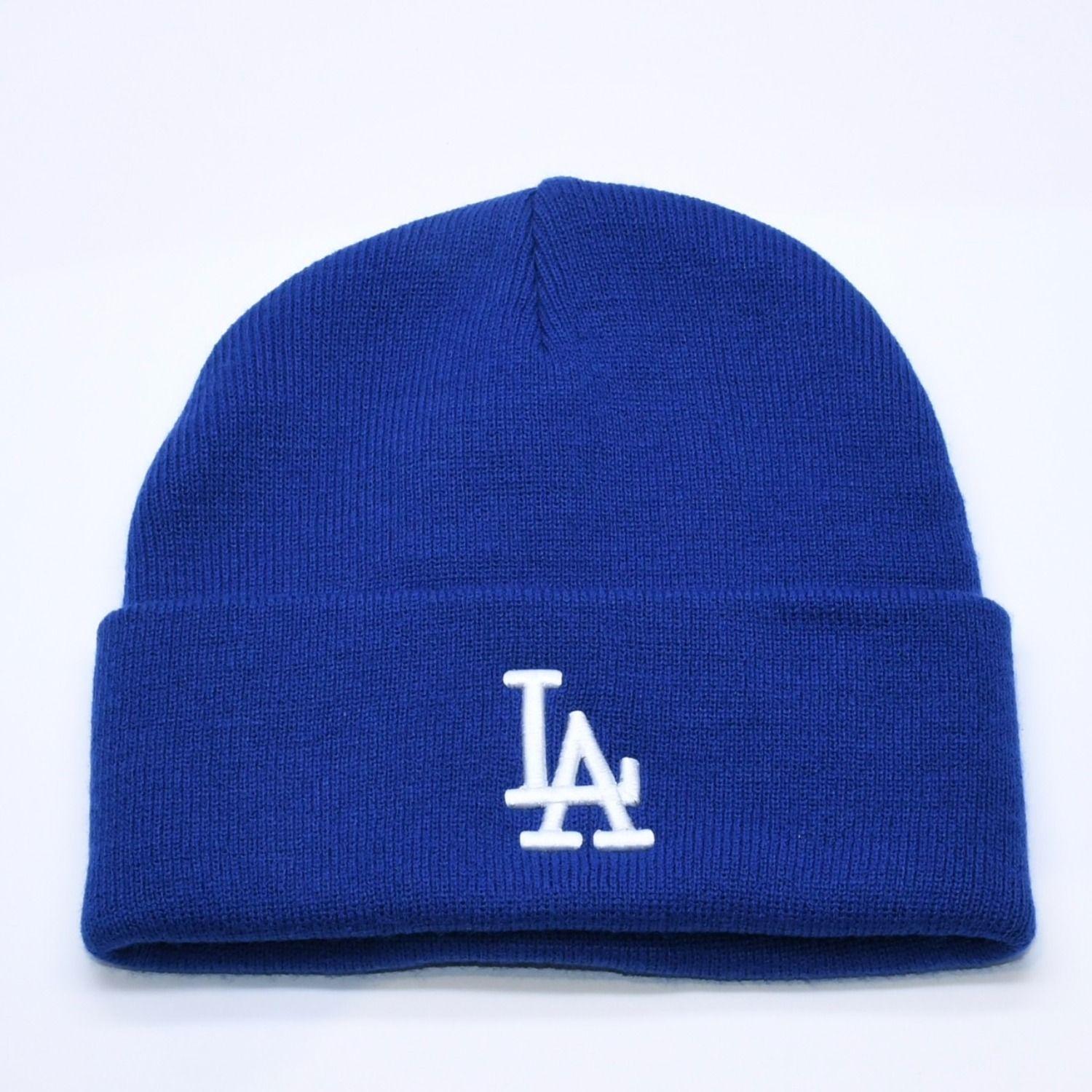 Used New and unused Mitchell&Ness Los Angeles Dodgers Knit Cap Beanie Royal Blue White LA Used 4a002236