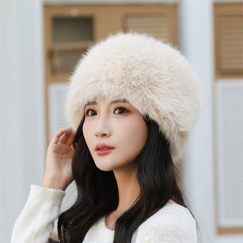 

Women Plush Fisherman Hat Fluffy Fur Bucket Hat Warm Women s Winter Hat Thicken Cold Snowy Day Panama Cap бежевий
