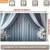 Grey Drape Backdrop with White Flowers for Wedding, Reception and Ceremony