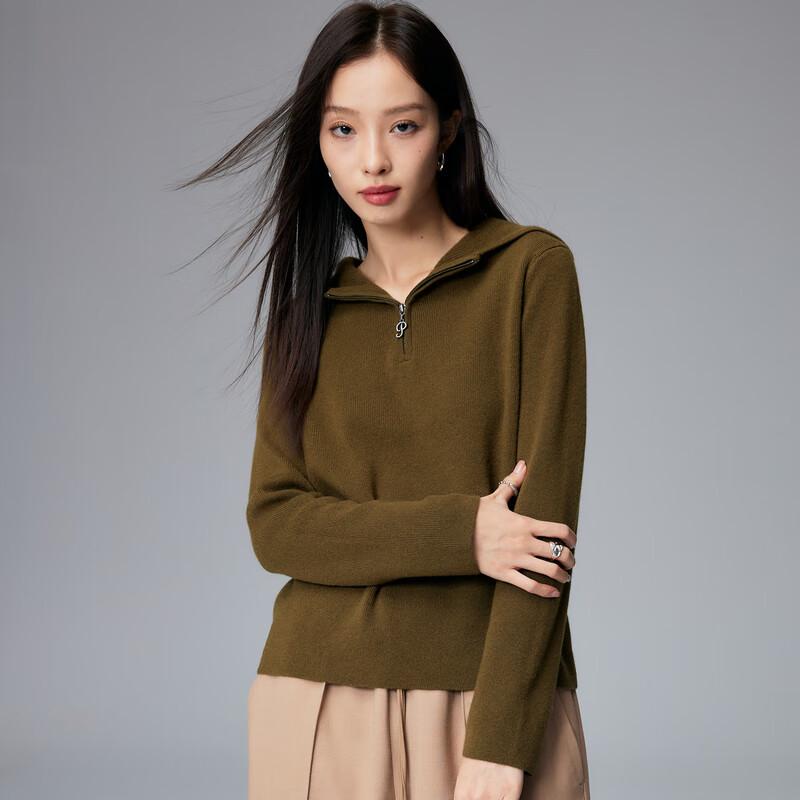 

Женский свитер Paluo A/W 2025 из толстого кашемира на четверть молнии M