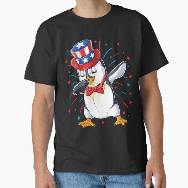 

Dabbing Penguin 4th of July Shirt for Men Wom T-Shirt Made in US/AUS Size S-2XL Unisex T-Shirt L