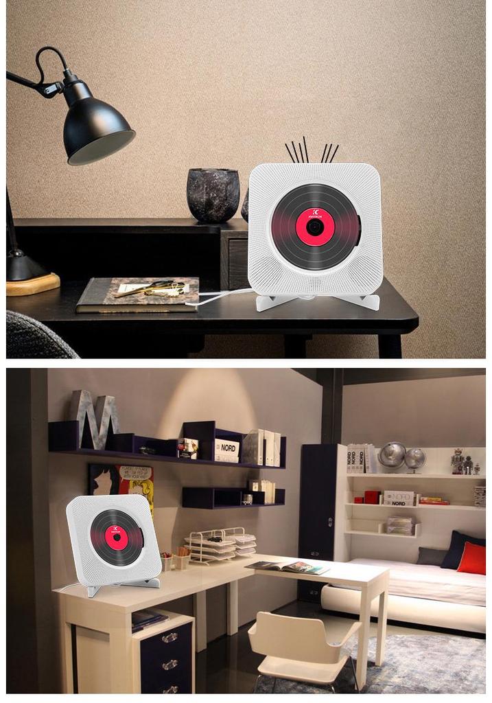 Second-Gen Wall-Mounted Bluetooth CD Player with Radio