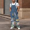 Men's Loose Fit Cargo Overalls Wide Leg Jumpsuit with Multi-Pocket Utility Pockets