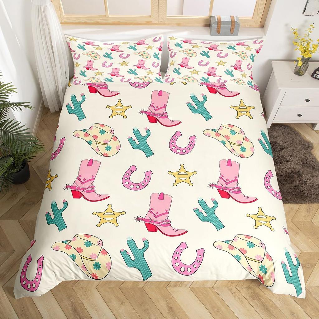 Animal Theme Fox Three-Piece Quilt Cover Digital Printing Bedding Set Bed Cover