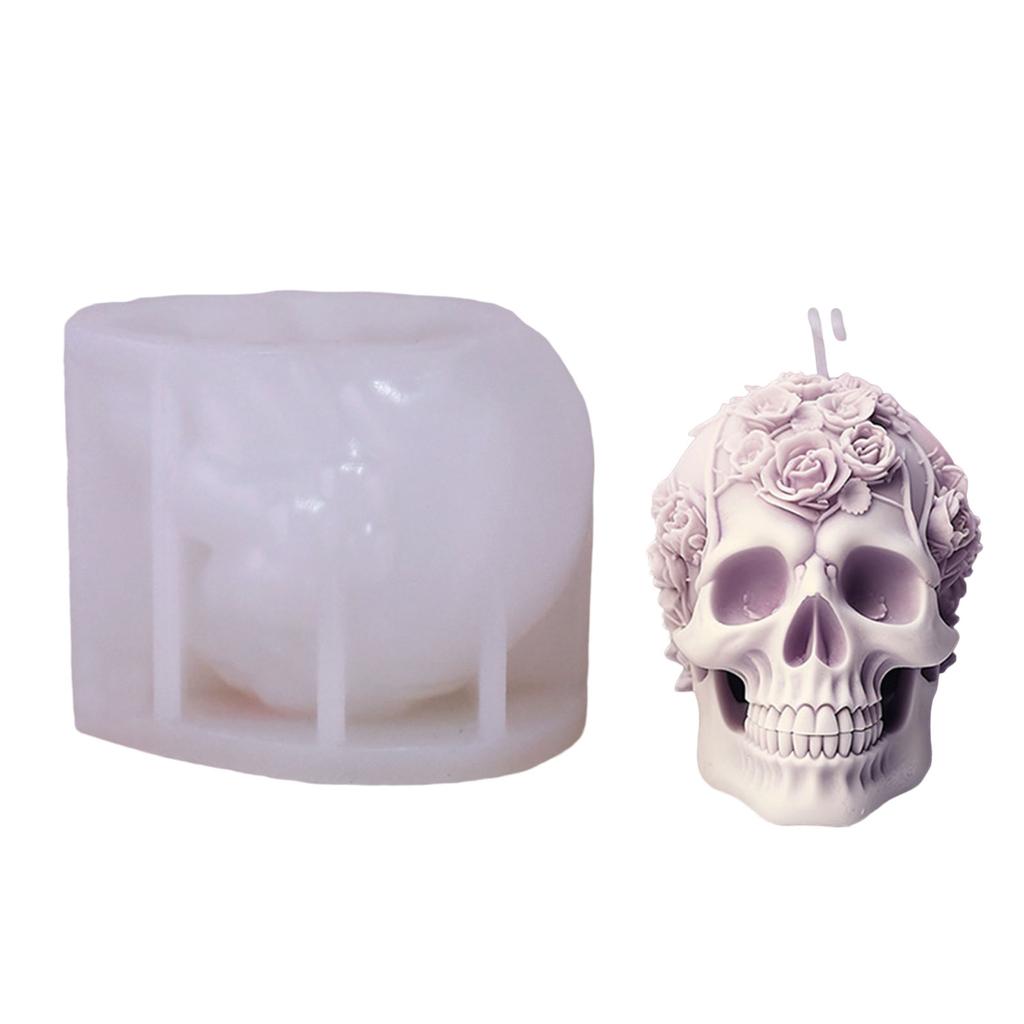 Halloween Skull Statue Candle Molds for DIY Candle Gypsum Decorations Home Decorations Craft Skull Statue Candle Molds