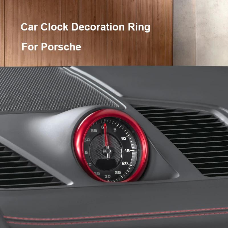 Car Clock Decoration Ring Stopwatch Compass Stopwatch Sticker Decoration Trim For Porsche Cayenne Macan Panamera 911 718