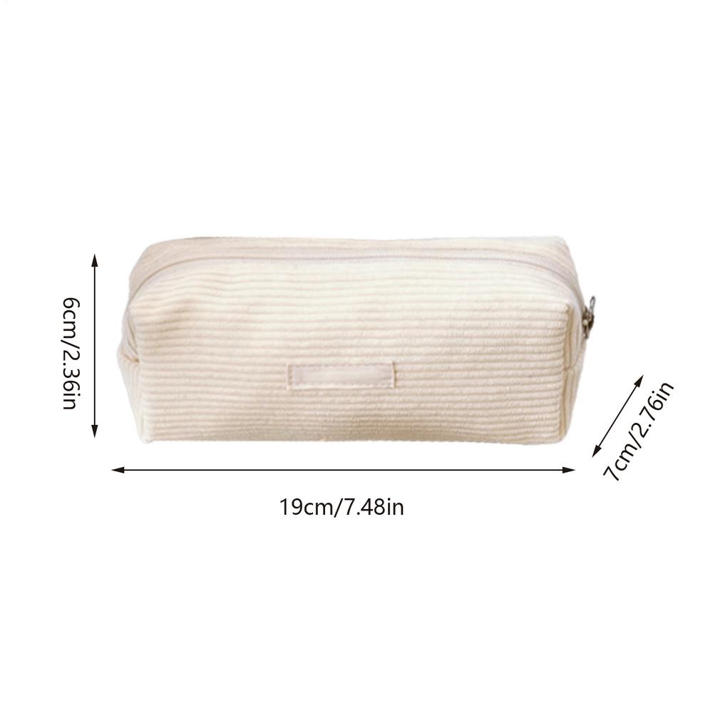 

Corduroy Pencil Bag Fashionable Makeup Bag Cute Corduroy Pencil Case for Office Large Capacity Zipper Makeup Pouch Bag Pencil