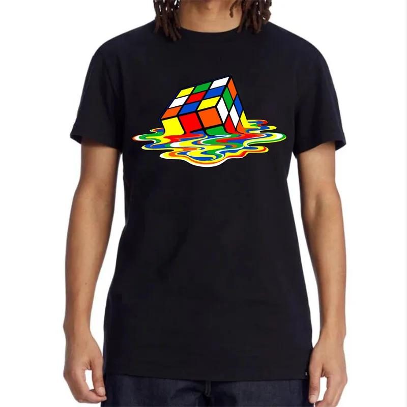 Summer Men's T-shirt High Quality 100% Cotton Magic Square Printing O-neck for Men Tees Casual Cool Hip Hop Short Sleeved Tops