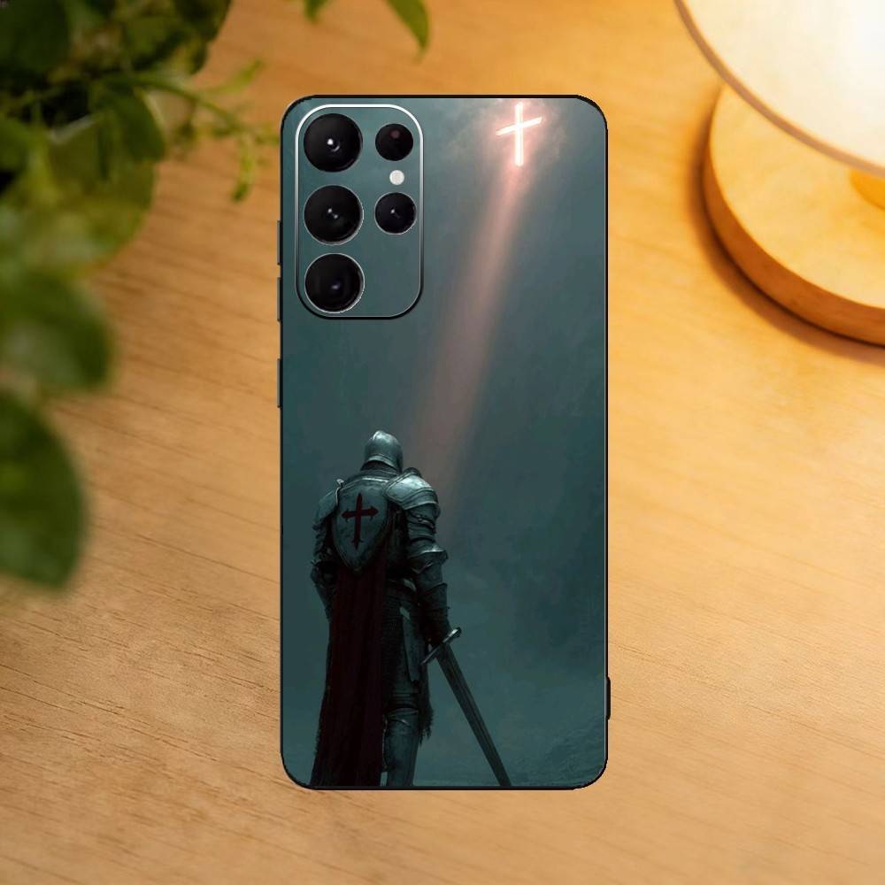 Crusaders Templar Knight phone Case For Samsung S25,24,21,22,23,30,Ultra,20,Plus,Fe,Lite,Note Soft Black Cover