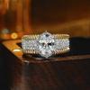 Classic Copper Alloy Zircon Ring Ladies Jewelry Wedding Promise Party Gift